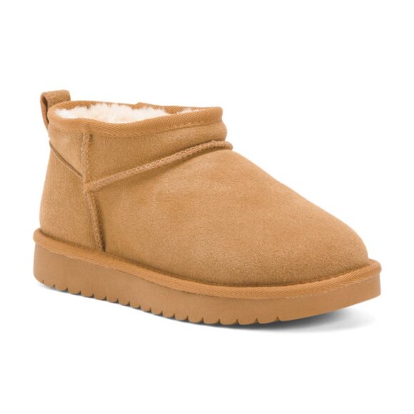 NEW CUSHIONAIRE Suede Hippy Platform Booties chestnut for women 462tn - Picture 1 of 4